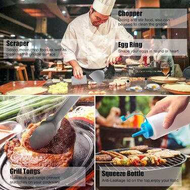 Набір шпатлів для грилю MUJUZE з нержавіючої сталі: аксесуари для планки, тепаньякі та кемпінгу. Подарунок для чоловіків та папи