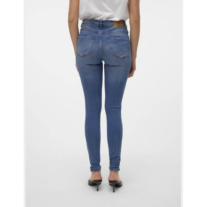 Джинси VERO MODA VMTANYA MR S з оздобленням Piping, середній блакитний денім, розмір L/28L
