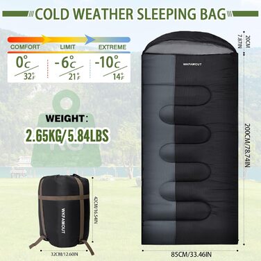 Сплячий мішок Outdoor для дорослих, машинного прання, зимовий, водонепроникний, 3-4 сезони з компресійним мішком. Підходить для кемпінгу, походів та подорожей. Температурний режим: 0°C (комфортний 5°C). Розмір: 220x85 см. Колір: Рожевий (також доступний Ч