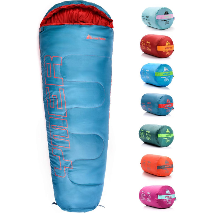 Дитячий спальний мішок Meteor Premium Summer Ultraleicht для кемпінгу та відпочинку на природі. Легкий, зручний, для дітей та підлітків. Кольори: темно-зелений, зелений, синій, помаранчевий.