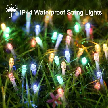 Гірлянда святкова для дому та саду, 10м, 100 LED, тепле біле світло, з таймером, вологостійка, 8 режимів, для декорування ялинки та приміщень