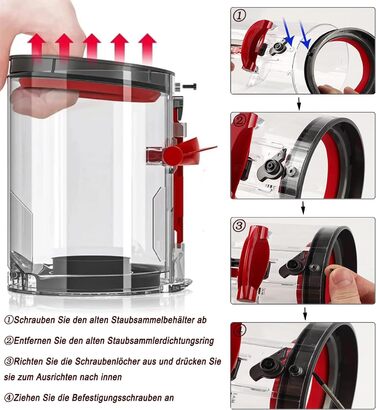 Електричний насадка для миття підлоги Dyson V12 Detect Slim / V10 Slim, з вологою тканиною та знімним баком для води, 6 змінних моп та контейнер для пилу (V10)