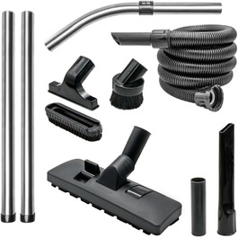 Набір шлангів сумісний з Kärcher WD серії WD1 WD2 WD3 WD4 WD5 WD6 WD7: 9-ти частинний комплект (шланг, труба, насадка для підлоги, насадка для щілин, щітка) для пилососів Kärcher