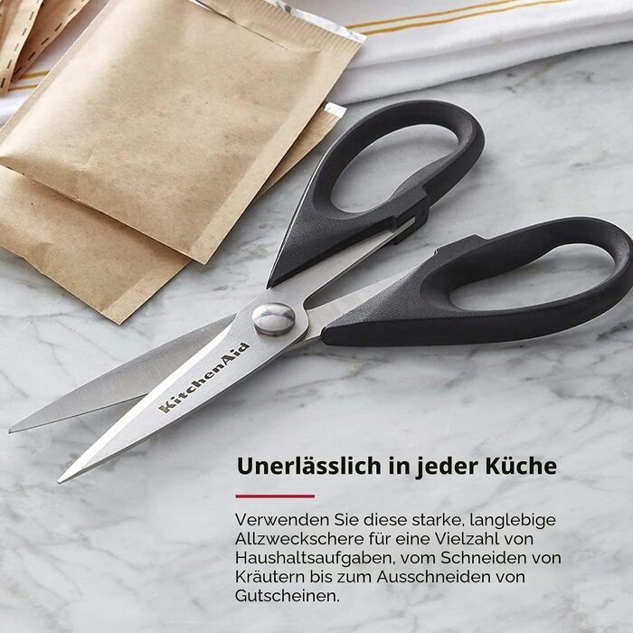 Універсальні кухонні ножиці KitchenAid, червоно-чорні, багатофункціональні