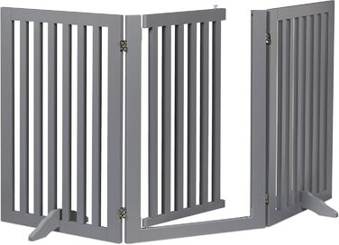 Захисне ворота для собак Relaxdays, сіре, 70 x 154 см, розкладне, з дверцятами та ніжками, самостійне