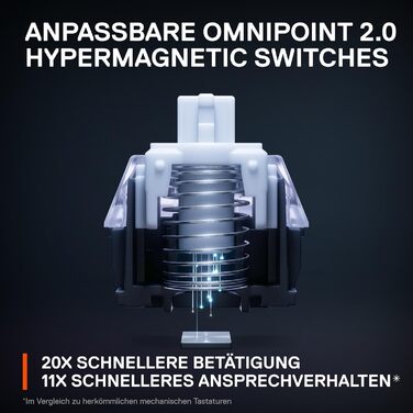 SteelSeries Apex Pro HyperMagnetic - Ігрова клавіатура з OLED-дисплеєм та RGB підсвічуванням (QWERTZ)