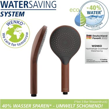 Watersaving Showerhead Wood