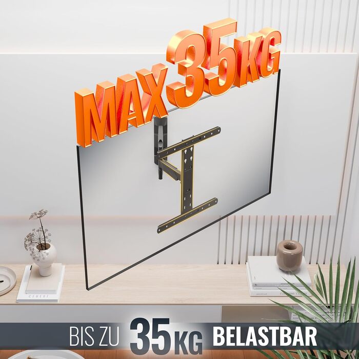 Настінний кріплення для телевізора RICOO S9544: поворотний, нахильний, універсальний, 40-65 дюймів, VESA 400x400, до 45 кг