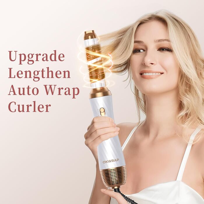 Air Styler 6 в 1: Набір для укладки волосся з фен-щіткою, дифузором та плойкою, для створення об'єму, локонів та випрямлення (сірий)