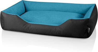 Лягушковий лежак для собак BedDog LUPI, м'який лежак знімний, кошик для собак, лежанка-софа для маленьких собак, S, чорно-коричневий (BLUE-SKY, L 150 x B 110 x H 28 см)