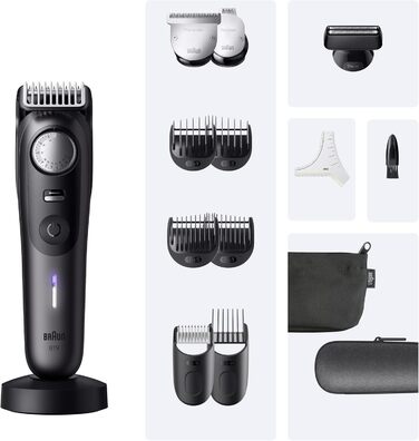 Триммер для бороди Braun Series 9 BT9565: професійний набір 14 насадок, титанове лезо, акумулятор до 180 хв, водонепроникний, 52 налаштування довжини