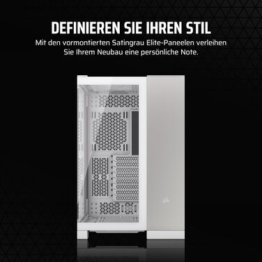 Корпус Corsair 6500X Mid-Tower ATX - Без вентиляторів, 2-камерний дизайн, сумісний з платами зворотного підключення, загартоване скло, білий/сірий