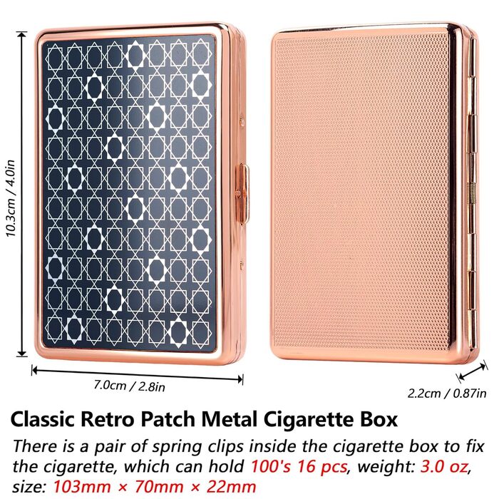 Металеве цигаретне пенал у формі серця Rosegold для 20 цигарок, відкритий двосторонній, для жінок, подарунок на день народження/Новий рік