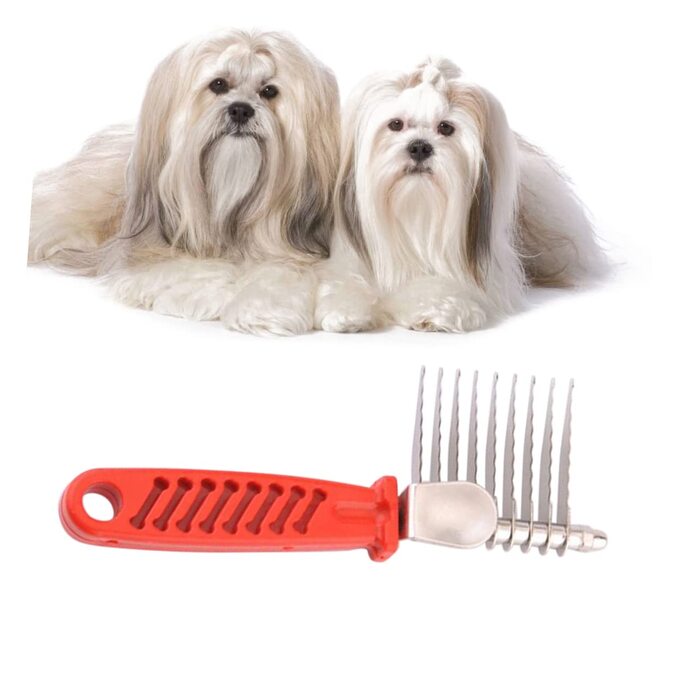 Набір гребінців для грумінгу тварин POPETPOP (3 шт.) - гребінець для вичісування шерсті котів та собак, середній, червоний