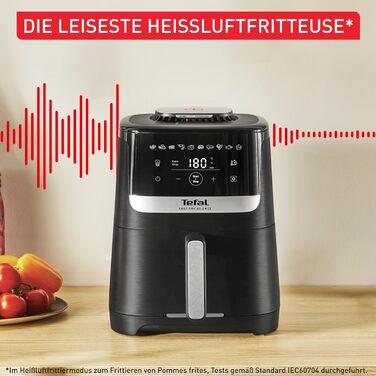 Фритюрниця Tefal Easy Fry Silence 7л, біла - аерофритюрниця з тихим режимом та 10 програмами приготування, EY8421E0