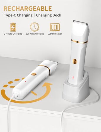 Електричний жіночий тример 3-в-1 для тіла, бікіні та носа. Вологостійкий IPX7, USB-зарядка. Чорний або білий.