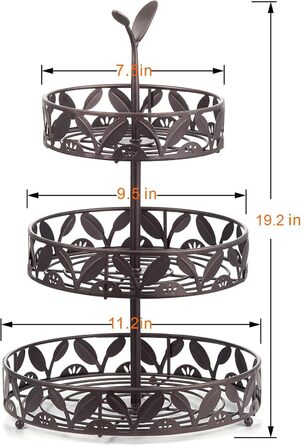 Багатоярусна фруктова корзина для кухні, підставка для фруктів, знімна корзина для зберігання, стійка для кухонного столу, робочої поверхні, обіднього столу