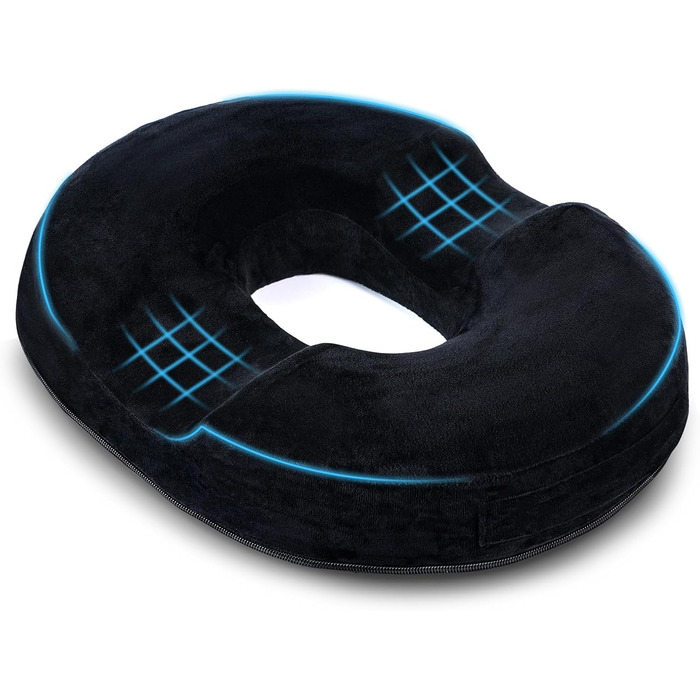 Ecosafeter Hemorrhoid Seat Cushion, High-Quality Donut Cushion Made of Memory Foam for Pregnancy, Tailbone, Postnatal, Sciatica, Pressure Sores