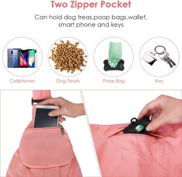 Сумка-переноска для собак Nasjac, ручне кріплення, з підставками для дна, комфортна, з регульованим плечовим ременем та кишенею на блискавці, для маленьких собак та котів, для подорожей на відкритому повітрі (Рожева)