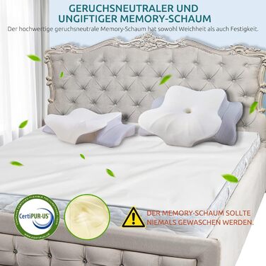 DONAMA Memory Foam Pillow Head Pillow Neck Pillow Ergonomic Side Sleeper Pillow for Side, Back & Stomach Sleepers