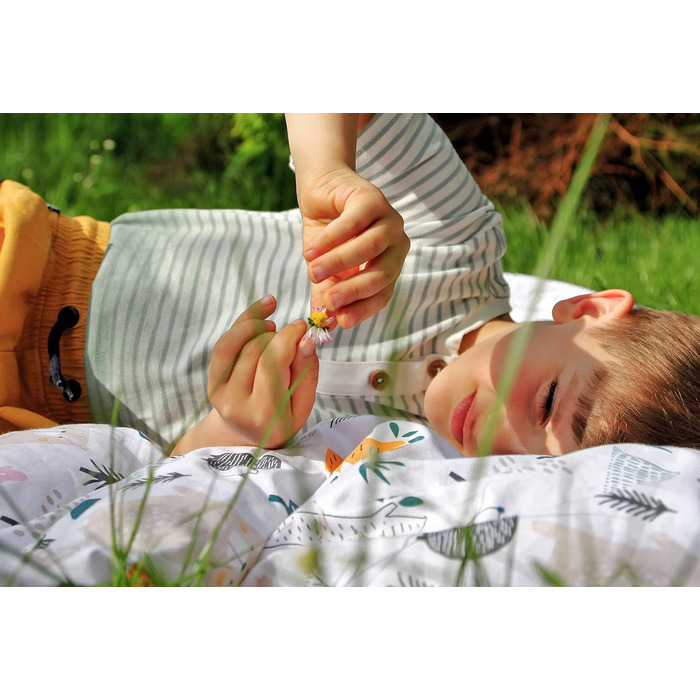 Набір постільної білизни Balbina для малюків Boho з принтом тварин (ліс) 100 x 135 см, 2 шт. (100% бавовна, застібка-блискавка)