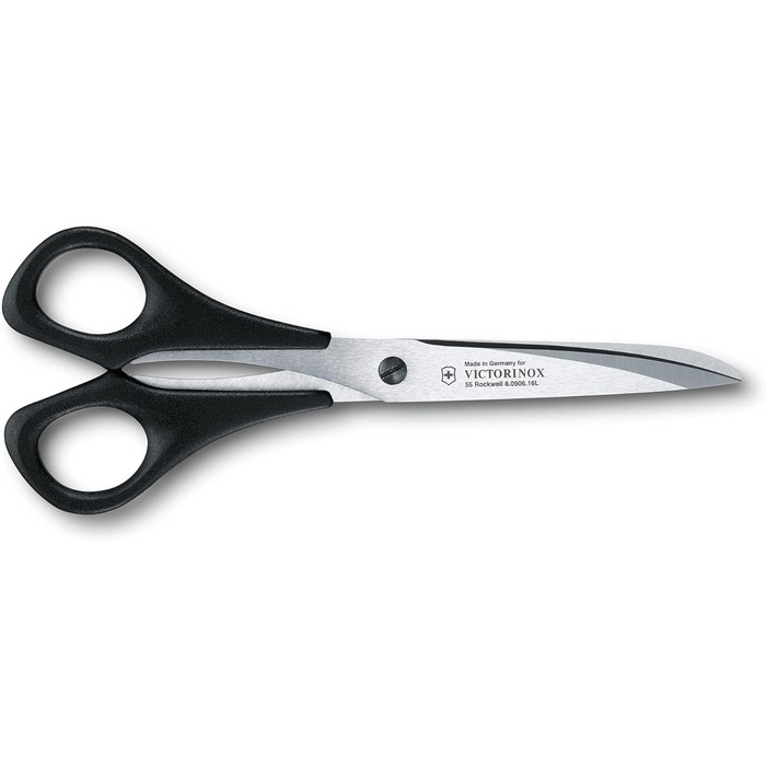 Професійні ножиці Victorinox 16 см, надгостре лезо, чорна ручка, нержавіюча сталь