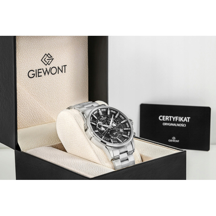 Чоловічий годинник Giewont Chronograph Sapphire, чорний, GW4580-B1