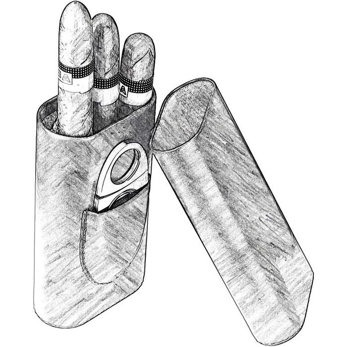 Портативний вологозберігач Time C Club на 3 сигари з кедрової деревини та різером для сигар з нержавіючої сталі