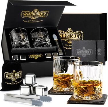 Набір склянок для віскі Whisiskey Whisky - подарунковий набір, 2 склянки для віскі та рому, 310 мл, з нержавіючої сталі
