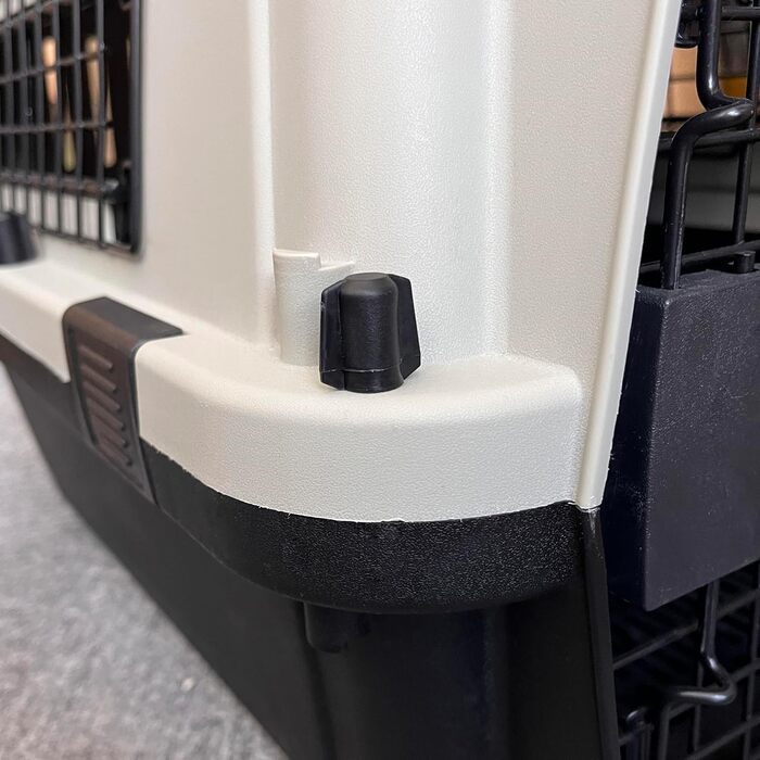 Пластиковий переноска для собак та котів, портативна, для подорожей, без коліс, світло-коричневий