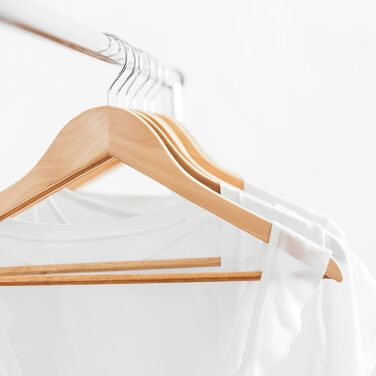 Дерев'яні вішалки для одягу OGIVO – набір 20 шт. з обертовим гачком та вирізами на плечах (натуральне дерево)