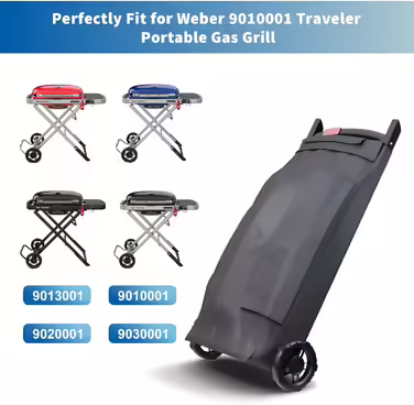 Чохол для гриля GFTIME 7030 для Weber Traveler 9010001, преміум 600D, водонепроникний, сумісний з газовим грилем Weber Traveler, надійний захист і зручне транспортування