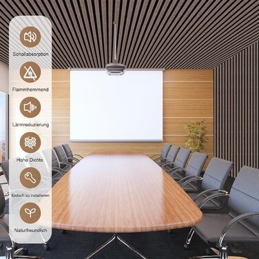 Акустичні 3D-панелі з дерева AKK-PANE (чорний горіх), 240x60 см, 1.44м² — декоративні стінні панелі для шумоізоляції кухні, вітальні та офісу