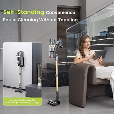 Бездротовий пилосос XT1: потужне всмоктування 48Kpa, сенсорний екран, антизаплутувальна щітка, 70 хв роботи, для твердих підлог, килимів, автомобіля та шерсті тварин