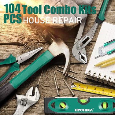 Набір інструментів HYCHIKA DIY Pro: акумуляторний дриль-шуруповерт 30Nm + 104 шт. + кейс. Для ремонту та обслуговування