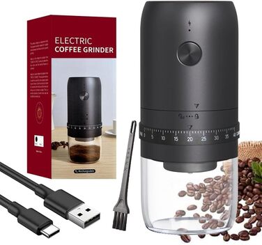 Електрична кавомолка для подорожей: портативна, з регулюванням помелу та акумулятором 1800mAh