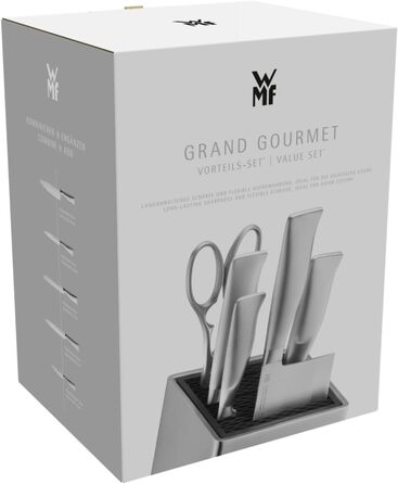 Кухонний ніж WMF Grand Gourmet Performance Cut, кований, спеціальна сталь, лезо 20 см (набір Asia 6 предметів), Made in Germany