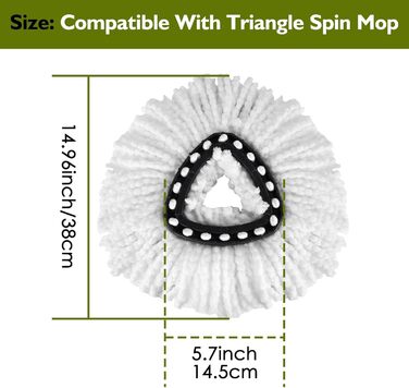 EasyWring Spin Mop Refill Pack, compatible with O-Ceda, microfiber spinning mop heads, replacement mop head, 6 pieces