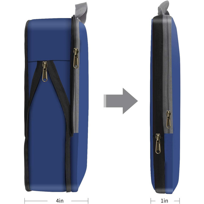 Органайзери для подорожей Eono by Amazon: набір з 4 компресійних кубів для валіз та рюкзаків (Navy)