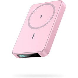 Power Bank HETP 10800mAh з бездротовою зарядкою MagSafe (рожевий)