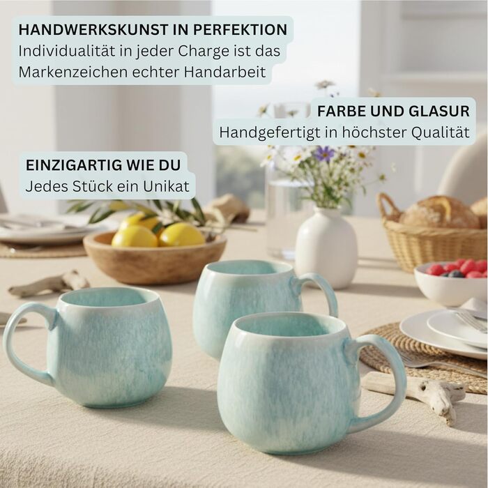 Набір кавових чашок з блюдцем Sängер (8 шт.), 160 мл, кераміка, кремовий колір, для 4 осіб, преміум-якість