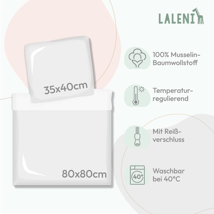 Бетлічна постільна білизна Laleni з бавовняного мусліну 80x80 + наволочка 35x40 см - комплект сертифікований Oeko-TEX, літня, колір мідний