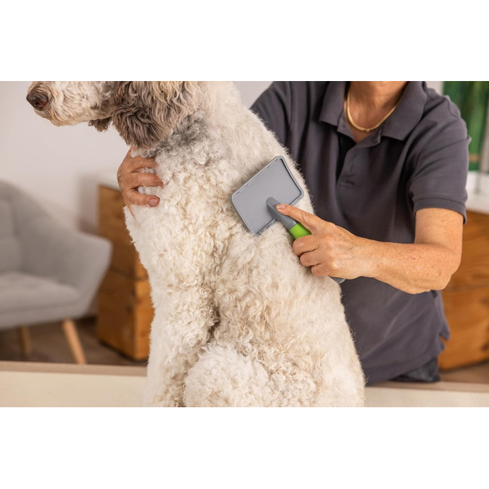 Видалення ворсу Wahl Große Zupfbürste - професійна щітка для грумінгу собак та котів з гелевою ручкою (зелена)