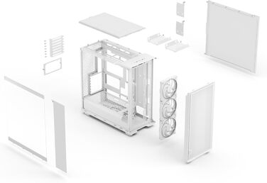 Корпус для ПК Fractal Design Epoch XL White - з прозорою бічною панеллю з загартованого скла, Mesh-панель, 3 вентилятори Momentum 12, підтримка ATX/mATX/ITX