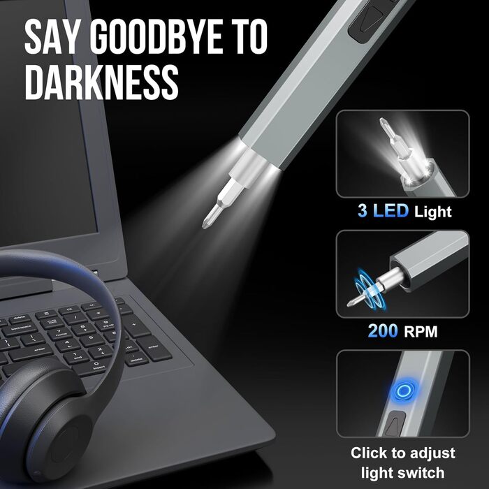 Міні-шуруповерт STREBITO, 144 шт. Прецизійний набір інструментів для ремонту електроніки (PC, Laptop, Телефон, Дрон)