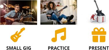 Електрогітара Rocktile Banger's Pack Kompletset - Чорний (Комплект: підсилювач, чохол, кабель, ремінь, медіатори, запасні струни, навчальний матеріал з CD/DVD)