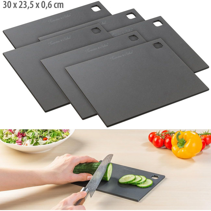 Rosenstein & Söhne Cutting Boards Wood: Set of 6 Wood Fiber Cutting Boards, Dishwasher Safe, 30 x 23.5 cm (Wooden Breakfast Boards, Wooden Kitchen Boards)…