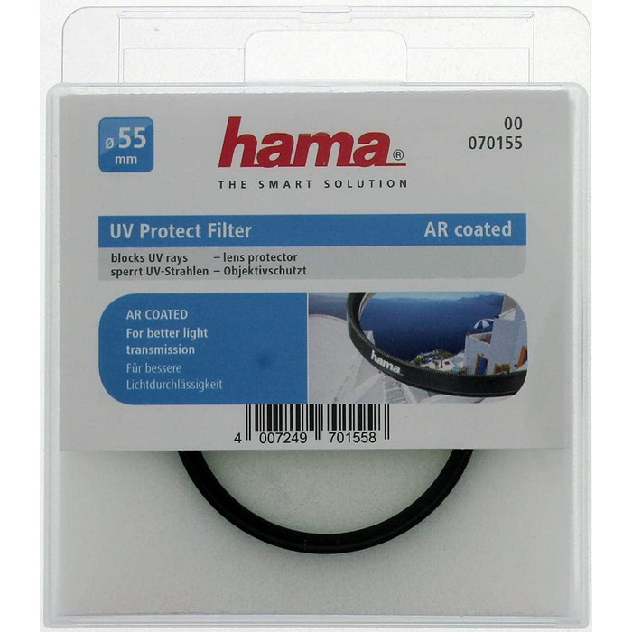 Фільтр UV Hama 55mm з 4-шаровим покриттям, захисний фільтр, у коробці