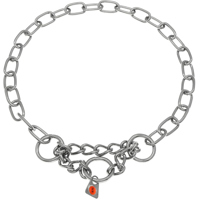 Нашийник для собак Sprenger з прохідною ланцюгом 3 мм, нержавіюча сталь, для коротко- та довгошерстих порід до 55 кг, сріблястий (45 см)