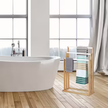 Relaxdays Bamboo Towel Rack 3-Tier